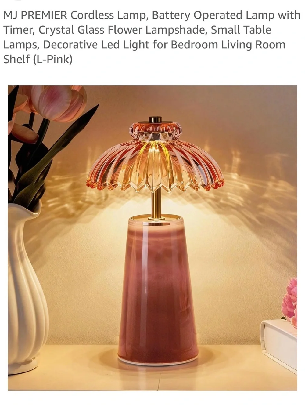 Cordless crystal lamp